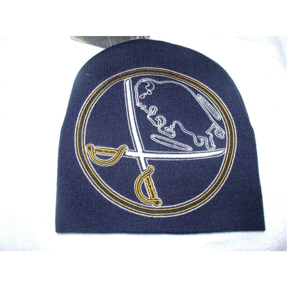 BUFFALO SABRES CUFFLESS KNIT BEANIE HAT STOCKING SKI CAP LARGER SIZE LOGO
